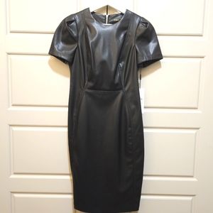 Calvin Klein Faux Leather Zip-up Dress - NWT